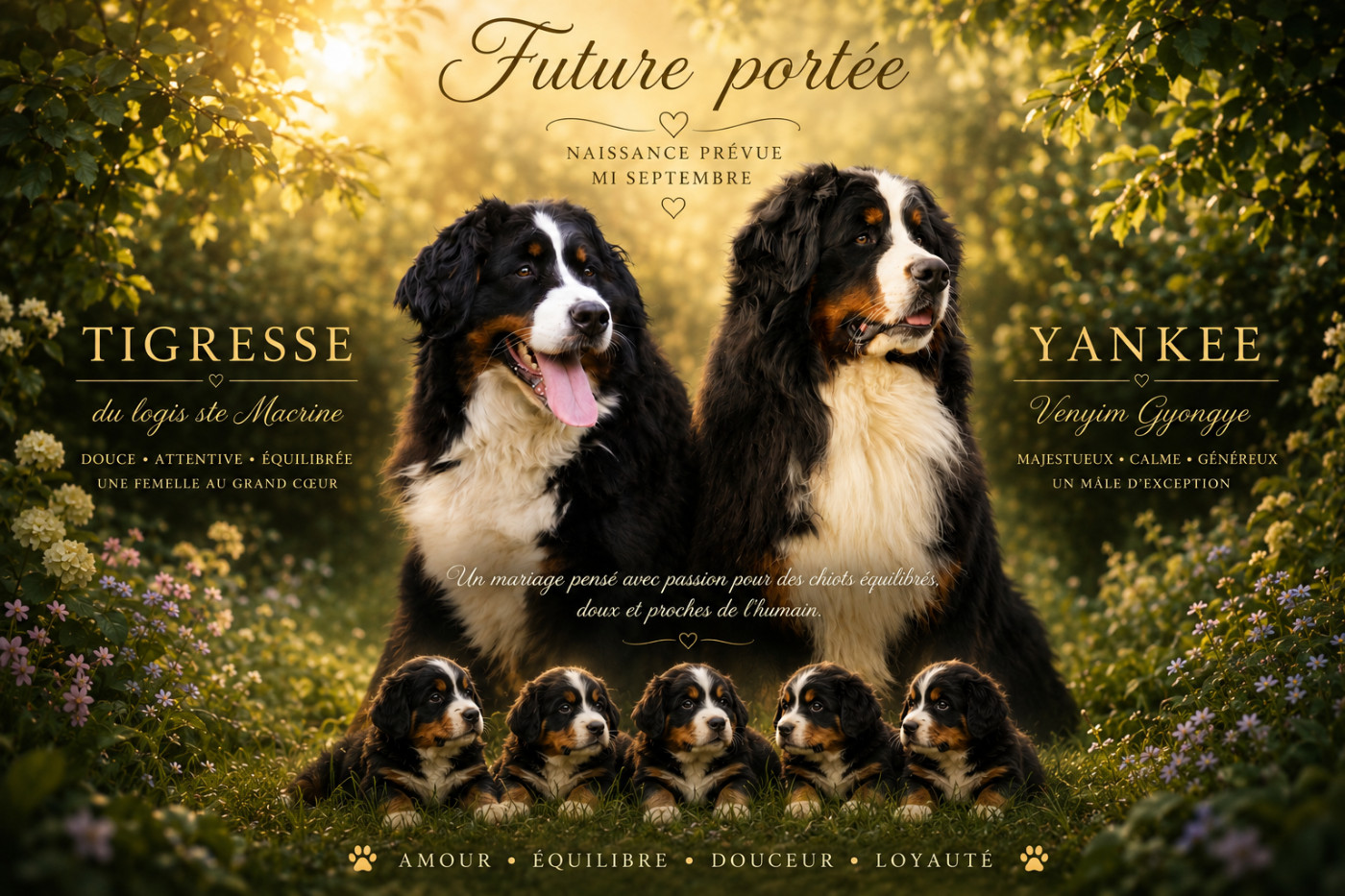 Les chiots de Tigresse et Yankee sont nés le 9 septembre 2026
